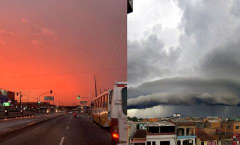 Fim de tarde em Belém tem céu reluzente e nuvem apocalíptica 